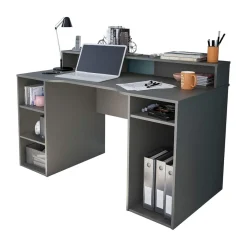 Escritorio Gamer gris antracita 88x136x67 cm