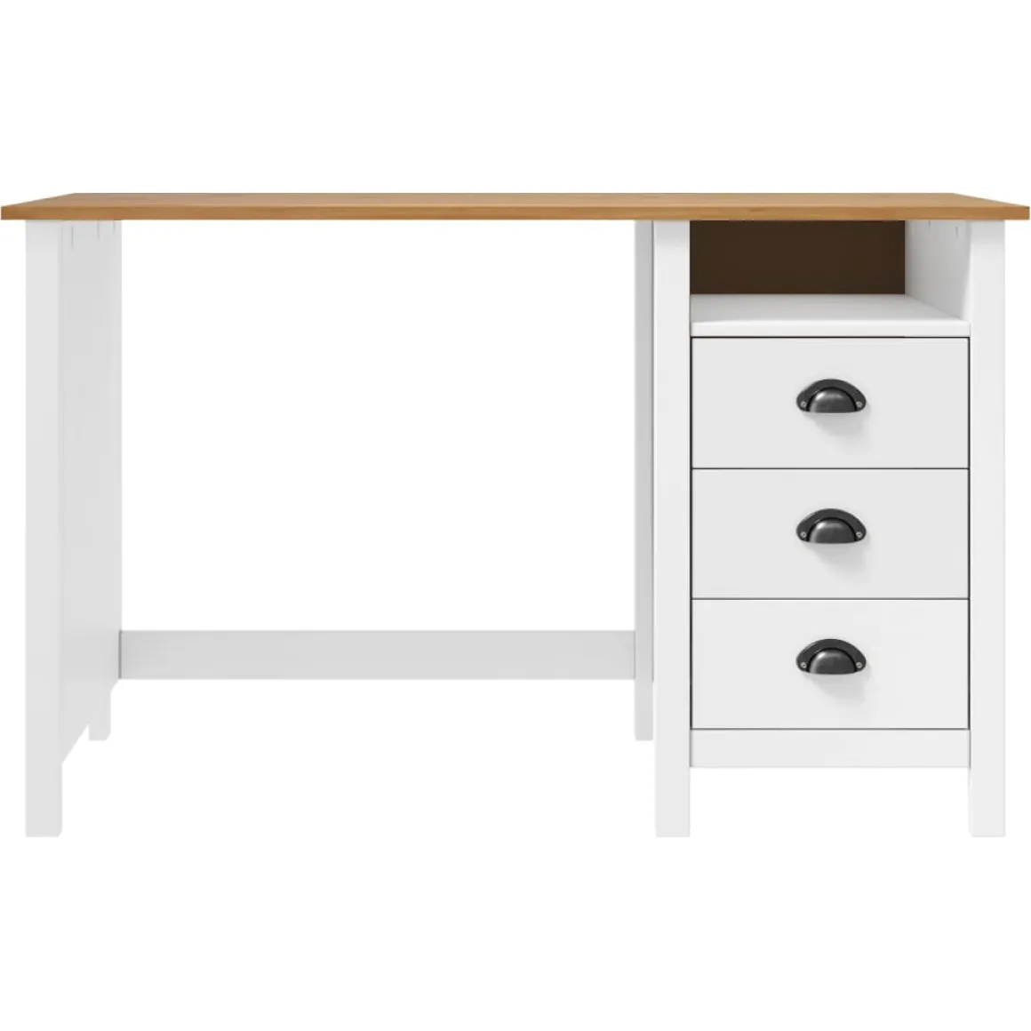 Escritorio Hill 3 cajones + compartimento madera de pino 74x120x50 cm