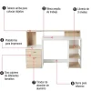 Escritorio Homcom cajones+estantes roble/blanco 92x137x55 cm
