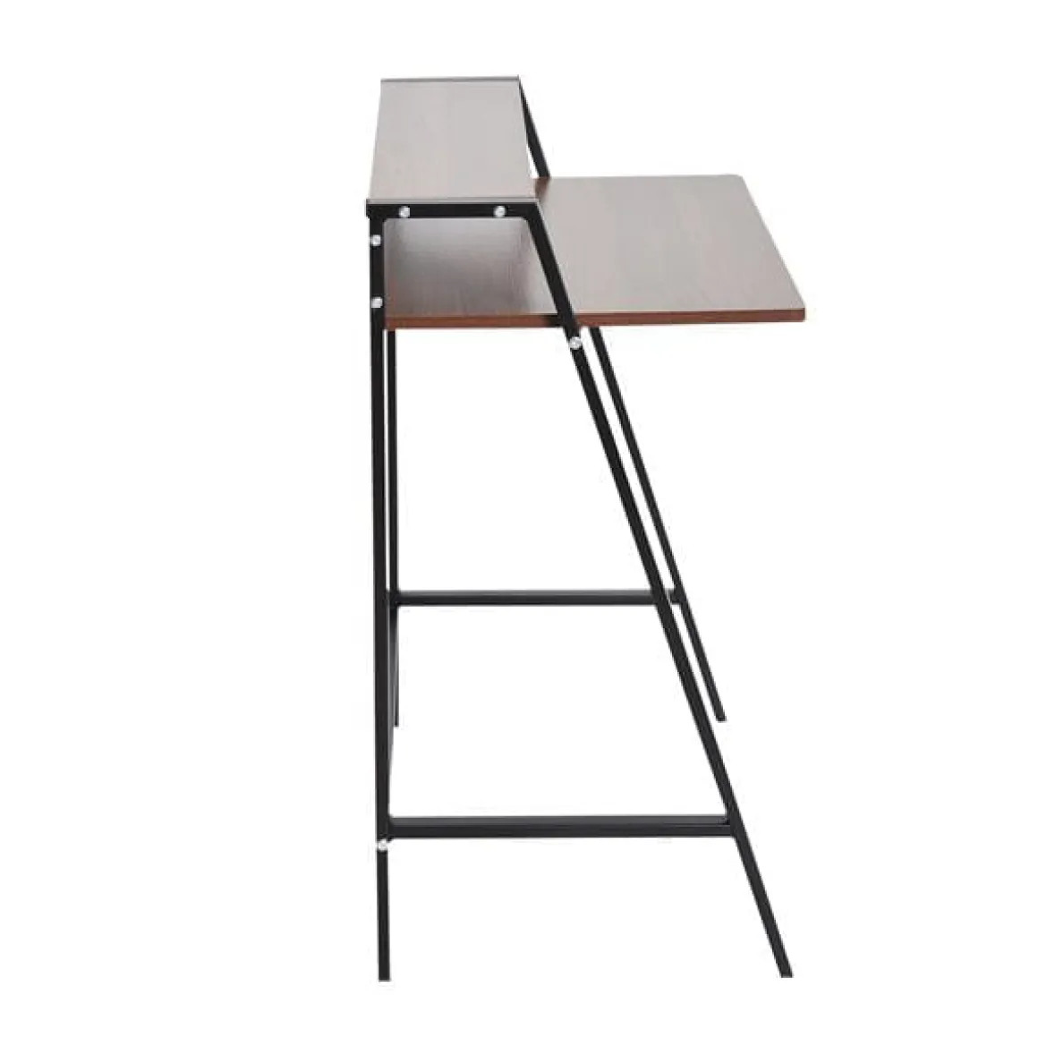 Escritorio Homcom con estante superior nogal 85x84x45 cm
