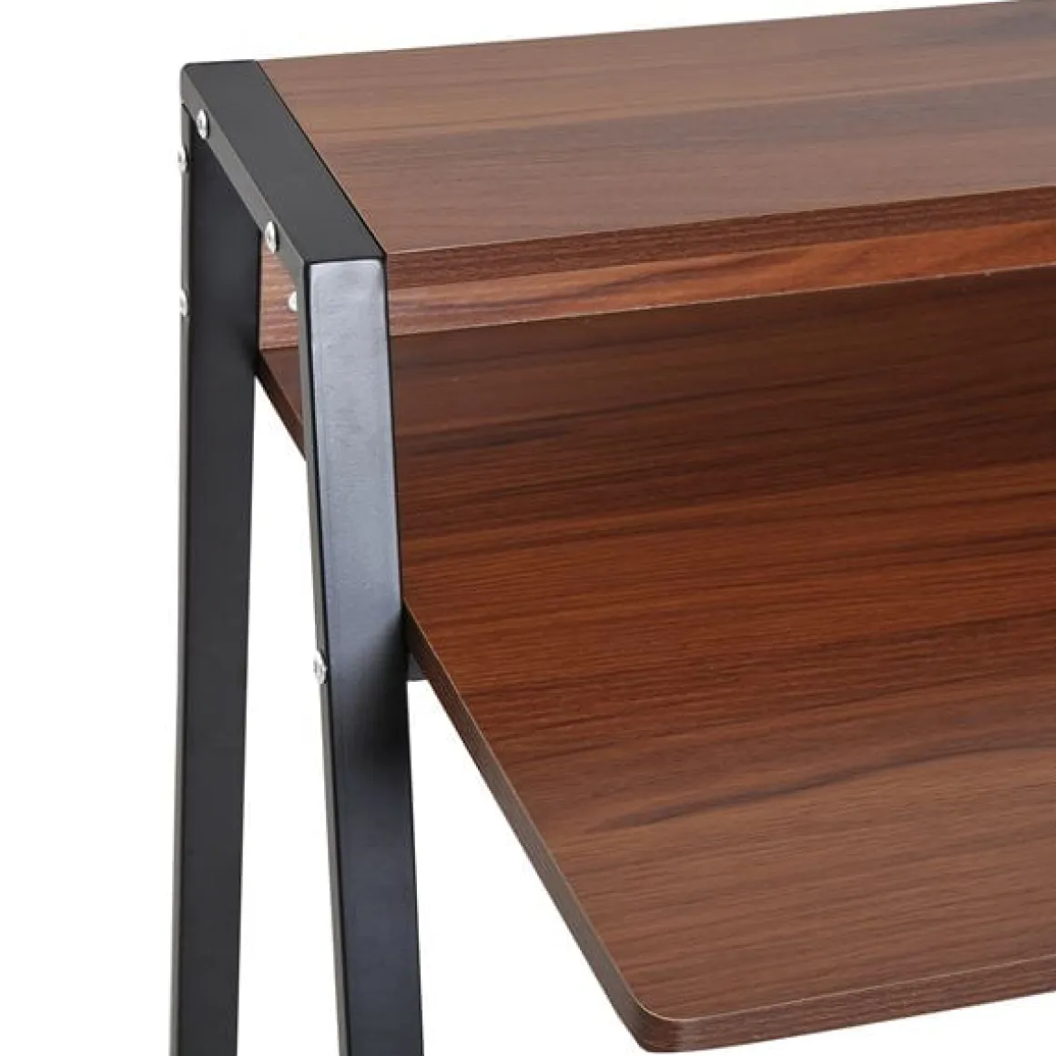 Escritorio Homcom con estante superior nogal 85x84x45 cm