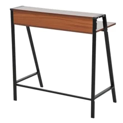 Escritorio Homcom con estante superior nogal 85x84x45 cm