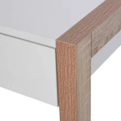 Escritorio Homcom con tablero de vidrio templado blanco/natural 75x120x60 cm