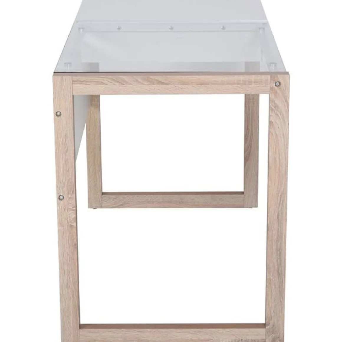 Escritorio Homcom con tablero de vidrio templado blanco/natural 75x120x60 cm