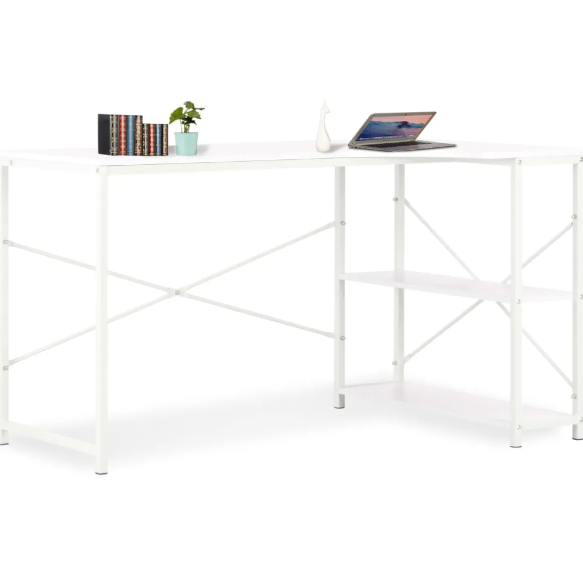 Escritorio Industry 2 estantes blanco 70x120x72 cm