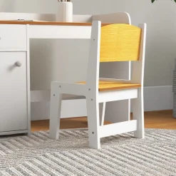 Escritorio infantil Miel Zonekiz silla + cajón + puerta blanco/amarillo