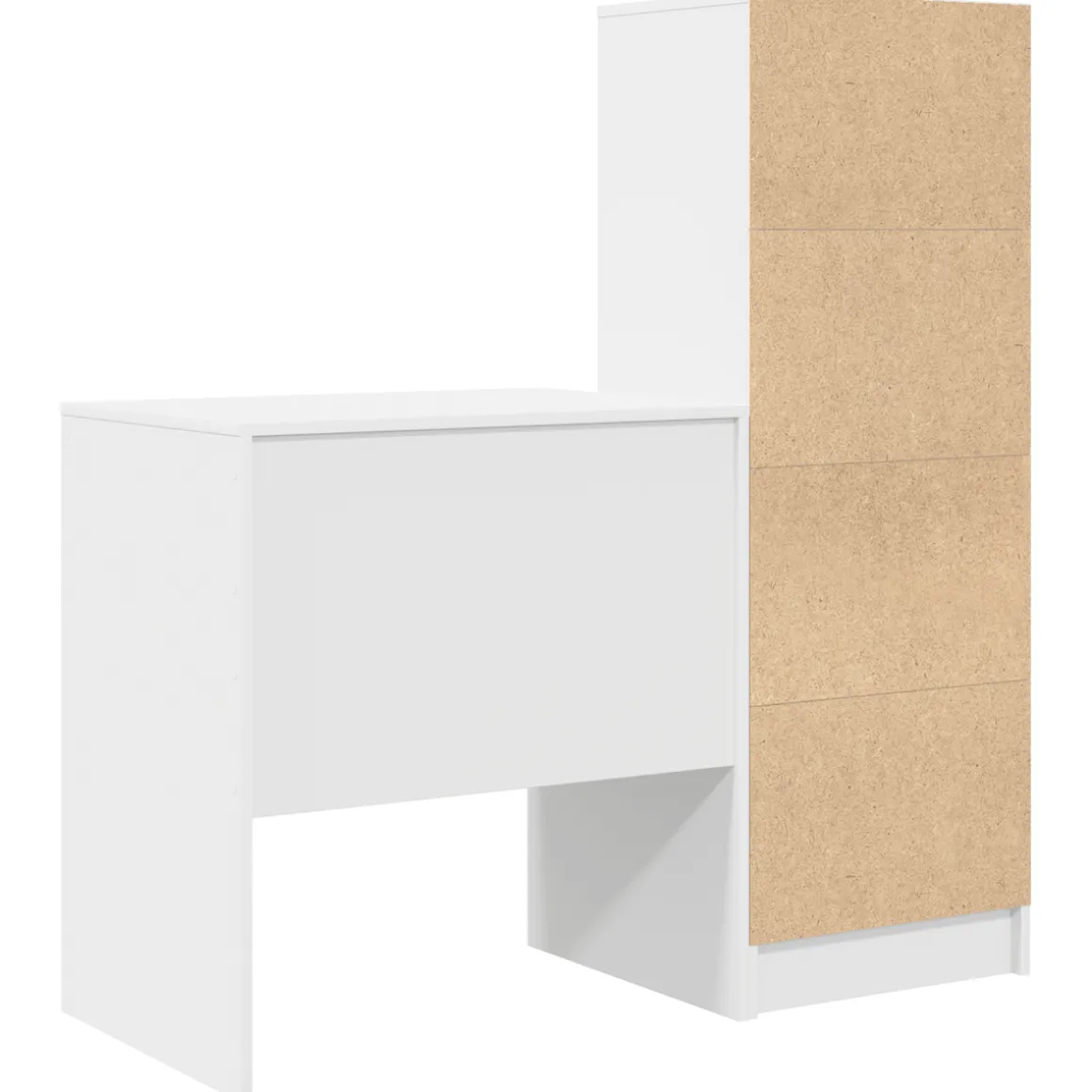 Escritorio Madeira 6 compartimentos y 2 cajones blanco 76x70x50 cm