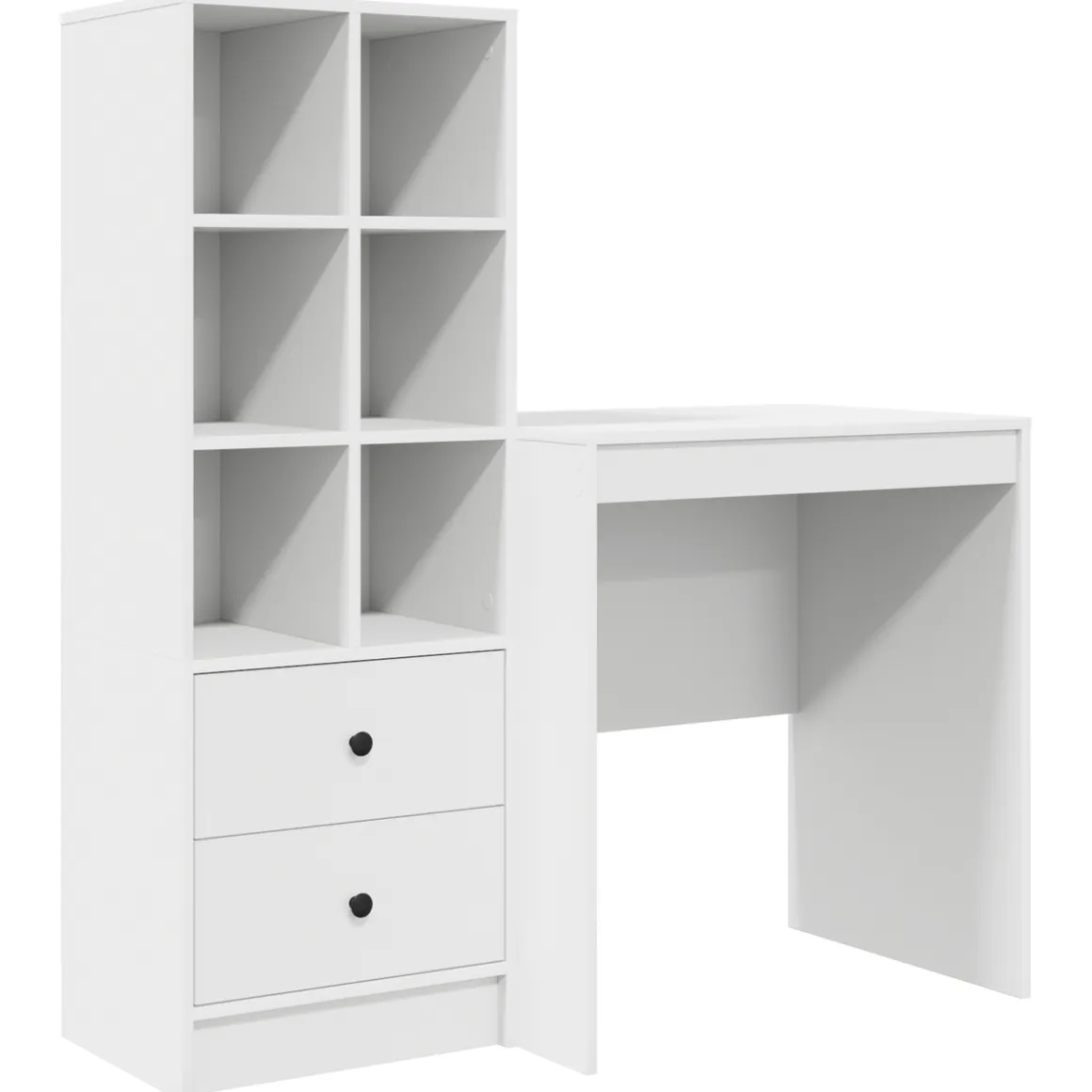 Escritorio Madeira 6 compartimentos y 2 cajones blanco 76x70x50 cm