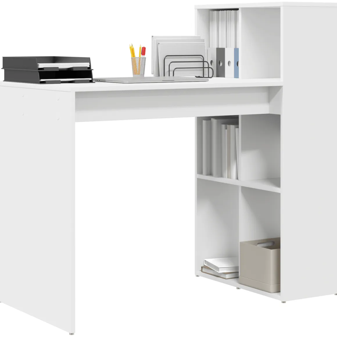 Escritorio Marsella estantería lateral blanco 103x108x55 cm