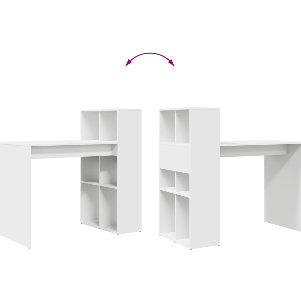Escritorio Marsella estantería lateral blanco 103x108x55 cm