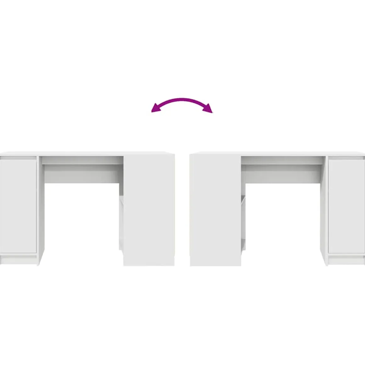Escritorio Melhia 1 puerta + 2 compartimentos blanco 76x120x42 cm