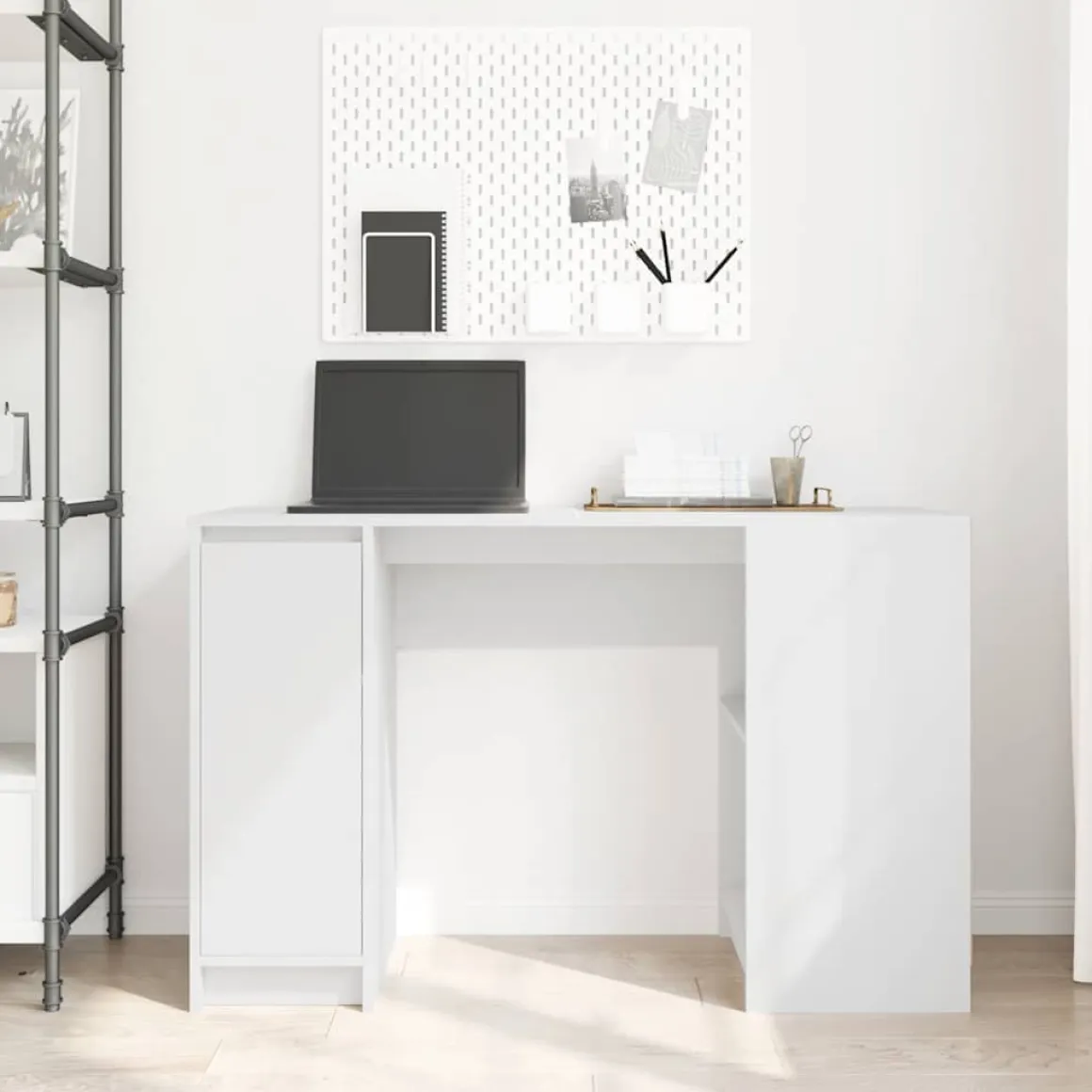 Escritorio Melhia 1 puerta + 2 compartimentos blanco 76x120x42 cm