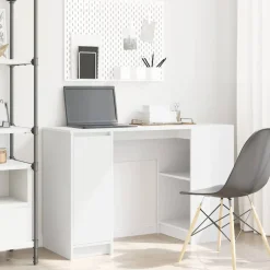 Escritorio Melhia 1 puerta + 2 compartimentos blanco 76x120x42 cm