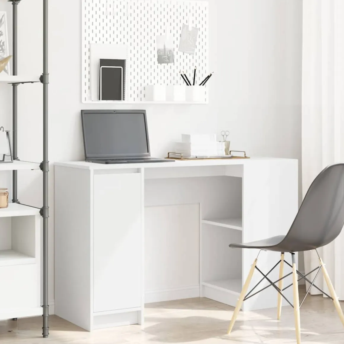 Escritorio Melhia 1 puerta + 2 compartimentos blanco 76x120x42 cm