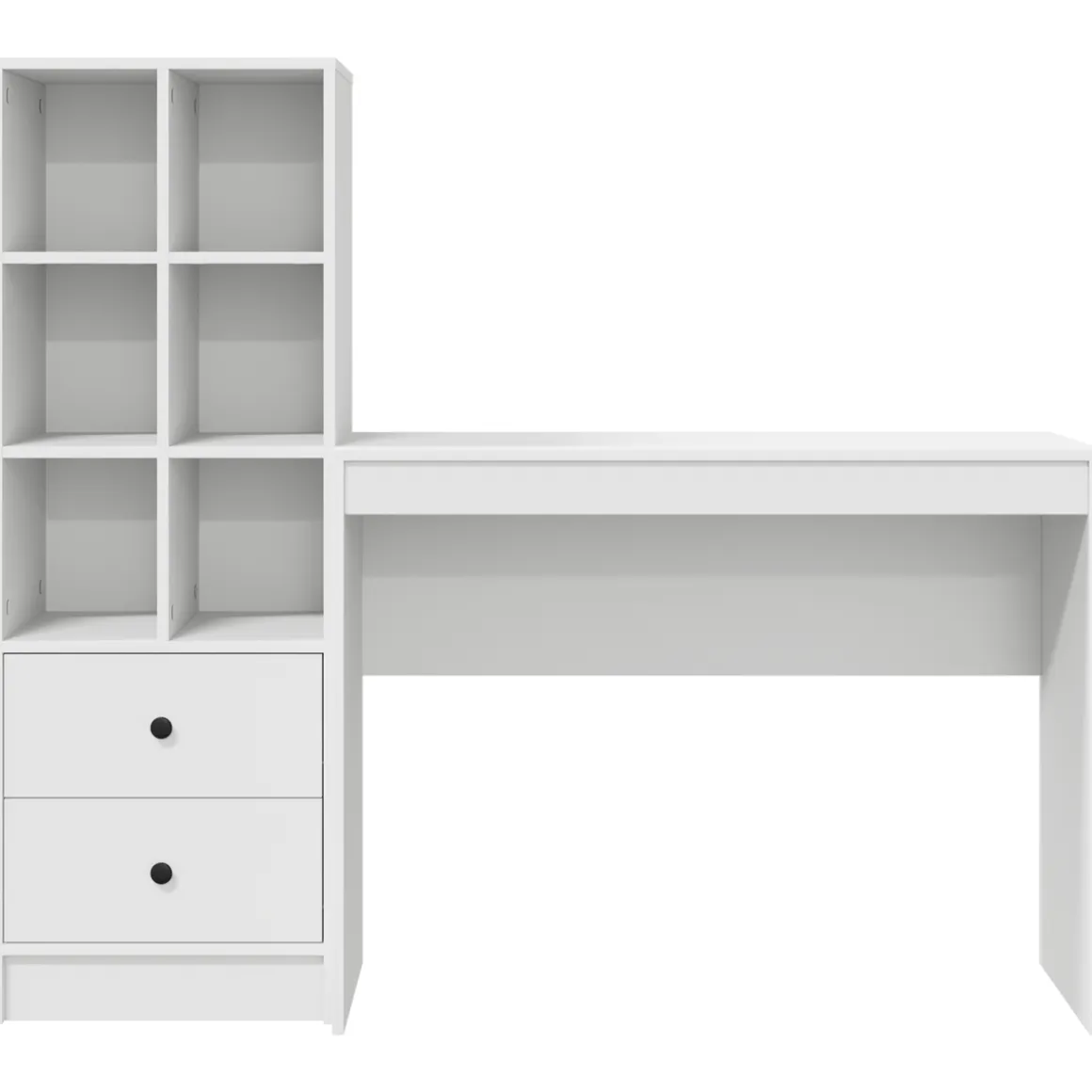 Escritorio Monstera 6 compartimentos abiertos + 2 cajones blanco 100x40 cm