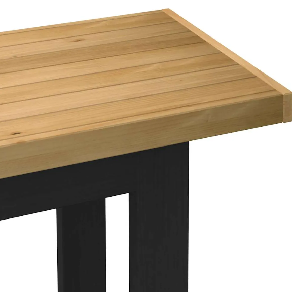 Escritorio Noain patas en forma de U natural/negro 75x120x50 cm