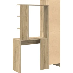 Escritorio Norbert 2 armarios con 2 estantes natural 168x110,5x39 cm