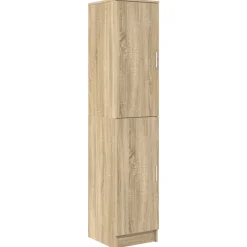 Escritorio Norbert 2 armarios con 2 estantes natural 168x110,5x39 cm