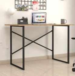 Escritorio Orce diseño fijo natural/negro 75x120x60 cm