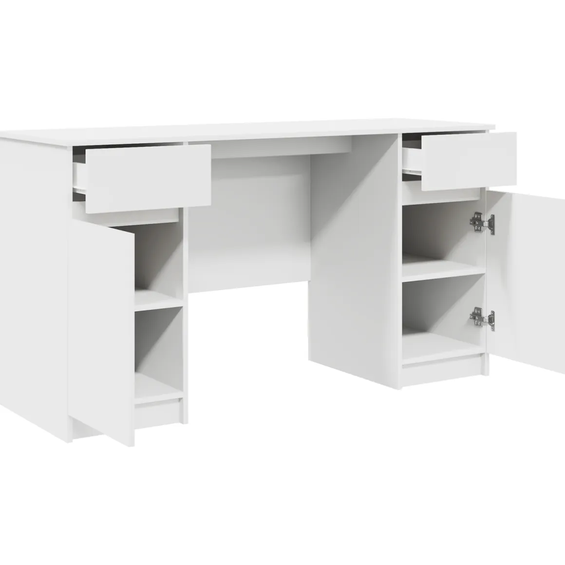 Escritorio Rhima 2 cajones y 2 puertas blanco 76x140x49 cm