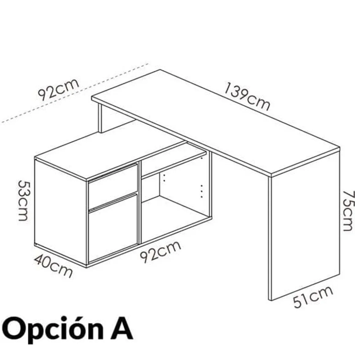 Escritorio Rox 2 opciones de montaje