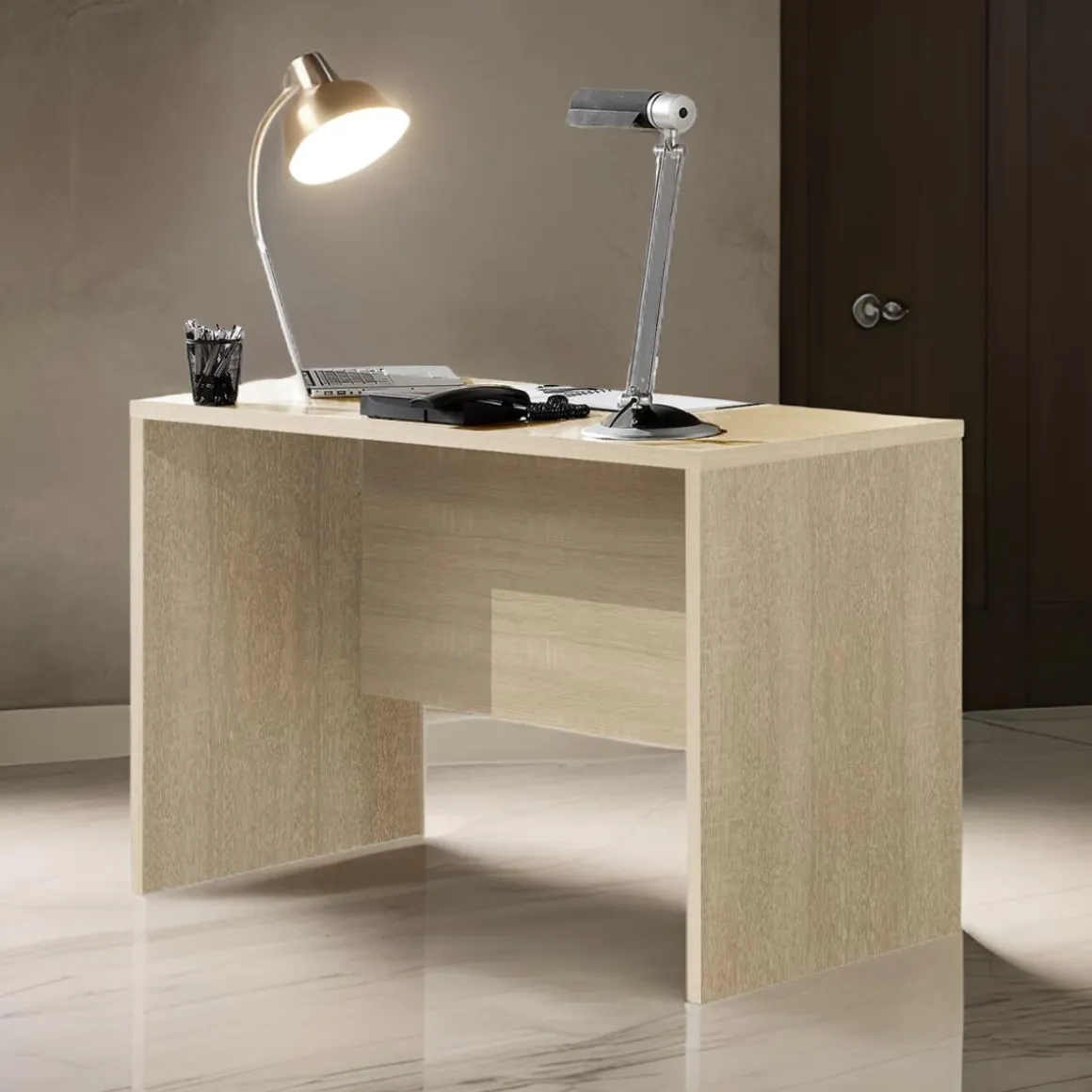 Escritorio Slim encimera amplia + tablero frontal 75x120x60 cm