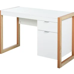 Escritorio Soby Homcom armario + cajón blanco 75,5x112,5x50 cm