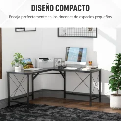 Escritorio Tamu Homcom esquinero 76x150x150 cm