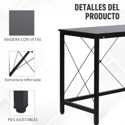 Escritorio Tamu Homcom esquinero 76x150x150 cm