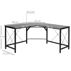 Escritorio Tamu Homcom esquinero 76x150x150 cm
