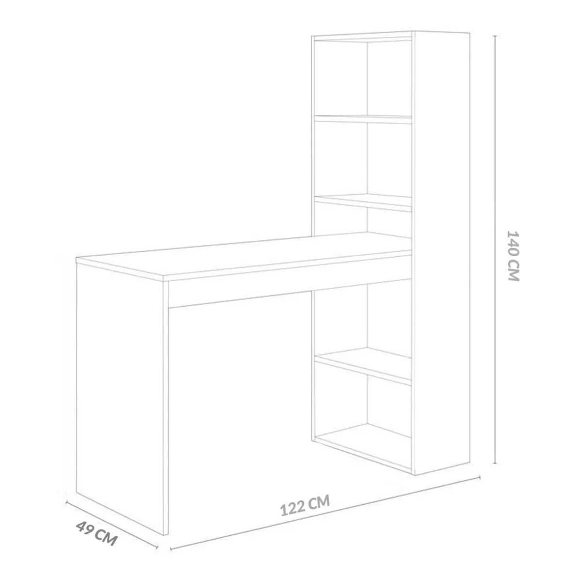 Escritorio Villena 1 estantería 140x122x49 cm