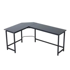 Escritorio Vinsetto forma L esquinero negro 75x168x120 cm