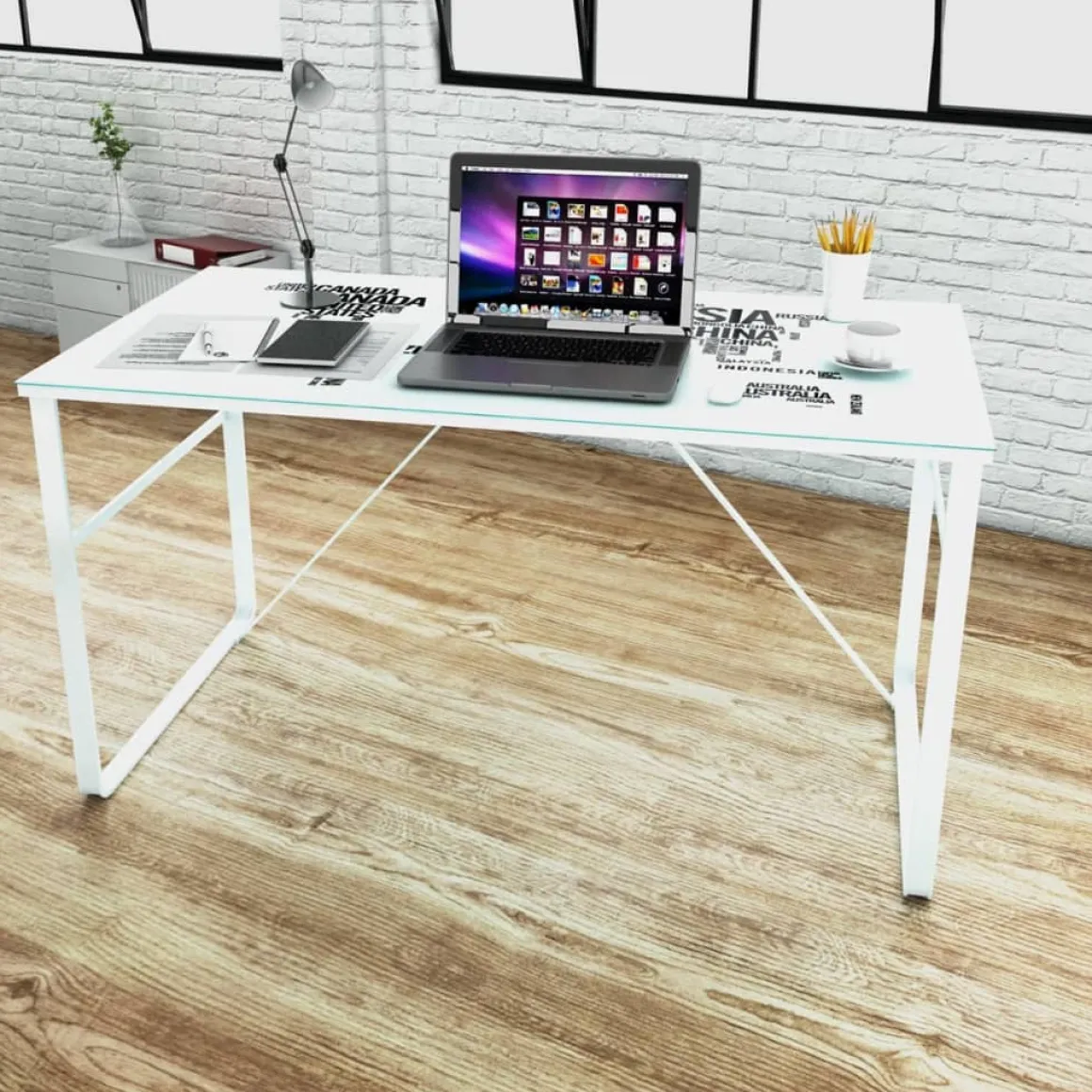 Escritorio World diseño fijo blanco 75x120x60 cm