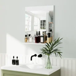 Espejo de baño Altivia Homcom con estante 60x50x12 cm