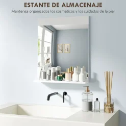 Espejo de baño Altivia Homcom con estante 60x50x12 cm