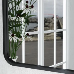 Espejo de baño Aurius Homcom enmarcado negro 70x50