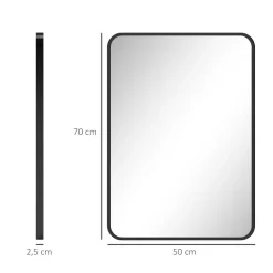 Espejo de baño Aurius Homcom enmarcado negro 70x50