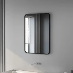 Espejo de baño Aurius Homcom enmarcado negro 70x50