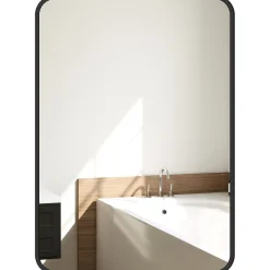 Espejo de baño Aurius Homcom enmarcado negro 70x50