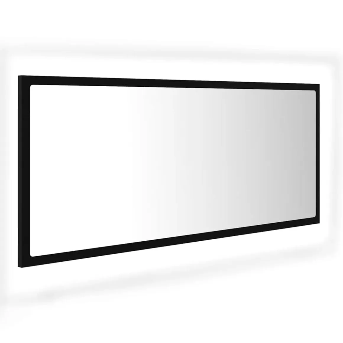 Espejo de baño con luces LED negro 37x100x8,5 cm