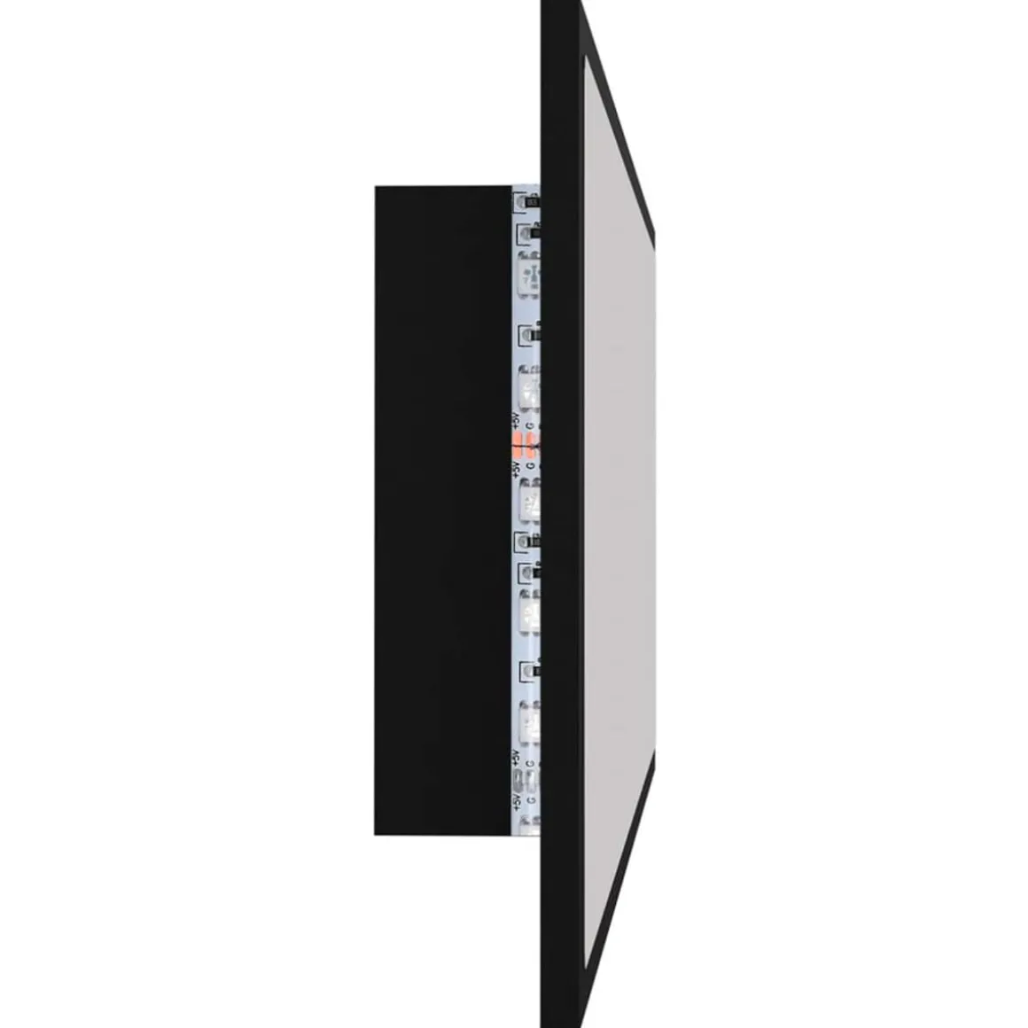 Espejo de baño con luces LED negro 37x100x8,5 cm