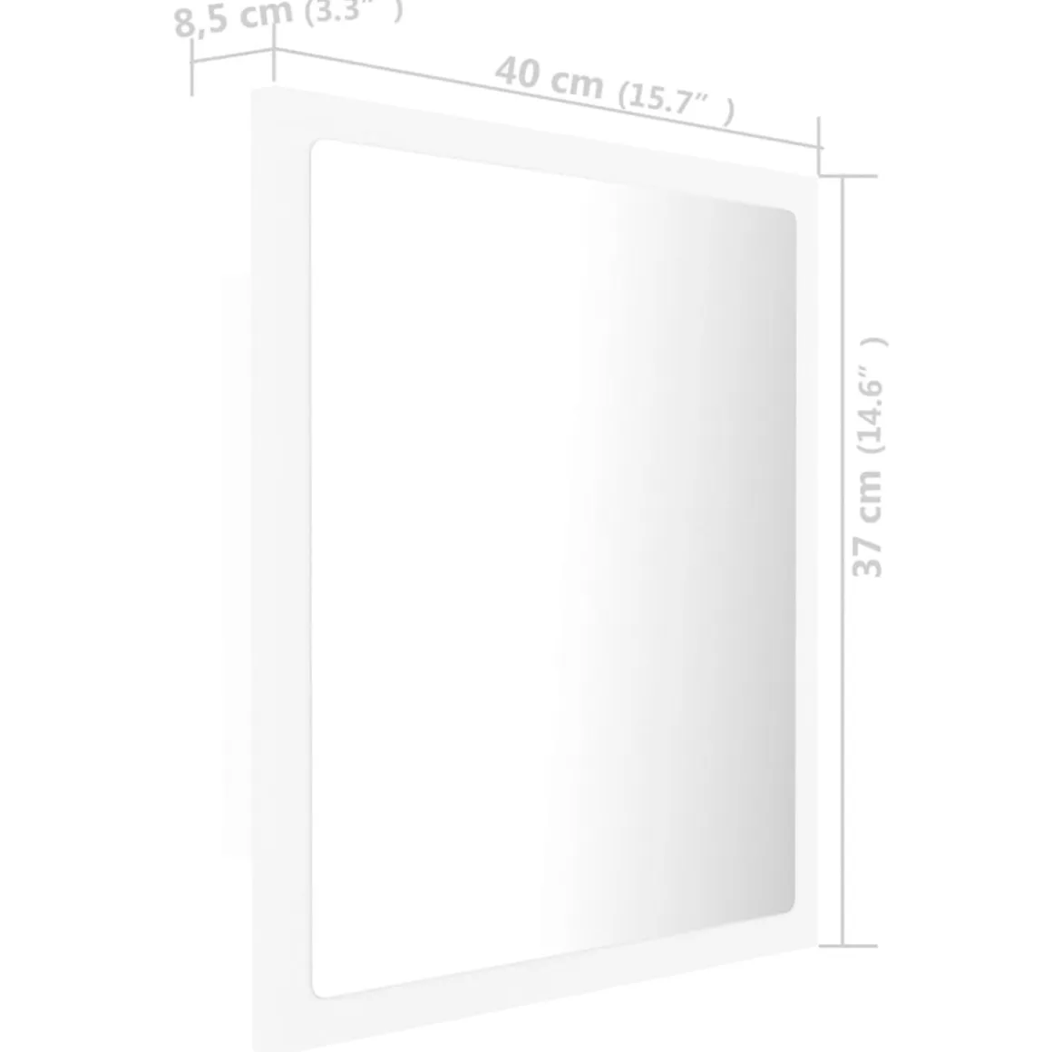 Espejo de baño con luces LED blanco 37x40x8,5 cm