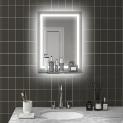 Espejo de baño Coral Kleankin 3 colores táctil plata 70x50 cm