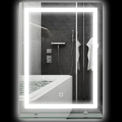 Espejo de baño Coral Kleankin 3 colores táctil plata 70x50 cm