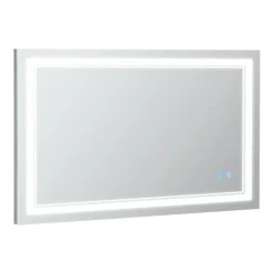 Espejo de baño Kleankin con luz LED + interruptor táctil + función memoria inox 60x100 cm