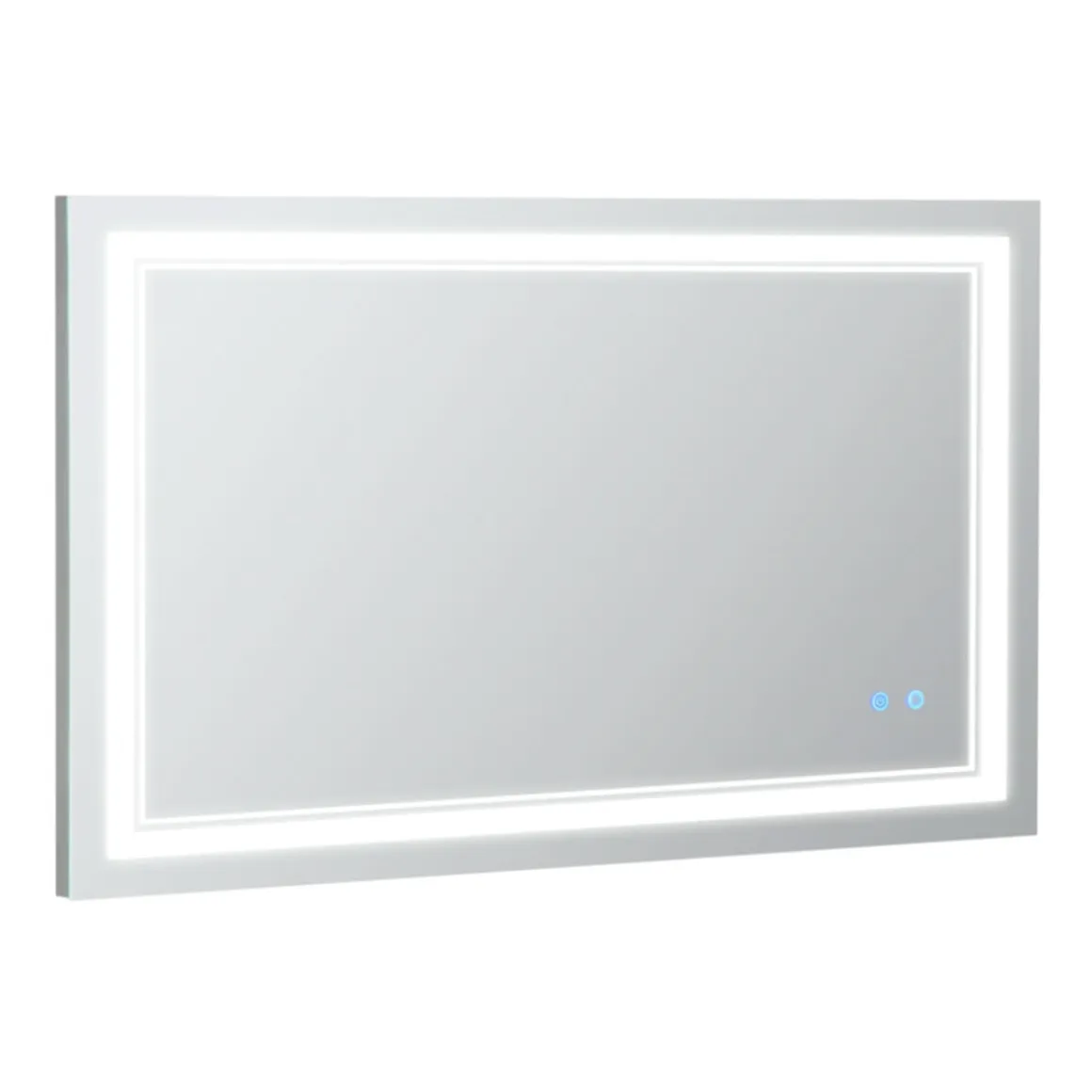 Espejo de baño Kleankin con luz LED + interruptor táctil + función memoria inox 60x100 cm