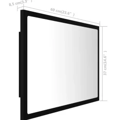 Espejo de baño madera con luces LED 37x60x8,5 cm