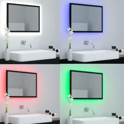 Espejo de baño madera con luces LED 37x60x8,5 cm