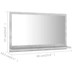 Espejo de baño madera con repisa 37x60x10,5 cm