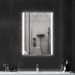 Espejo de baño Mira Homcom luz LED 3 temperaturas vidrio templado 50x70x3 cm